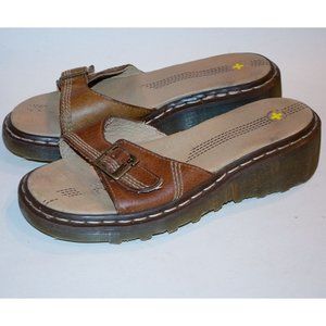 Dr Martens Brown Leather Sandals Slides